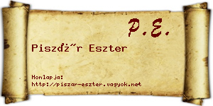 Piszár Eszter névjegykártya